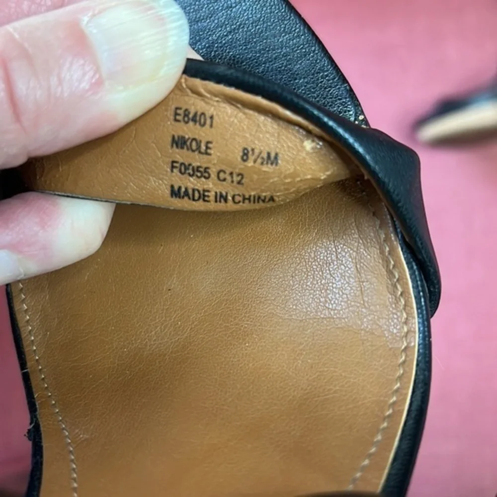 CALVIN KLEIN‎ WOMENS BLACK WEDGE SANDALS SIZE 8 1/2 - Picture 10 of 10